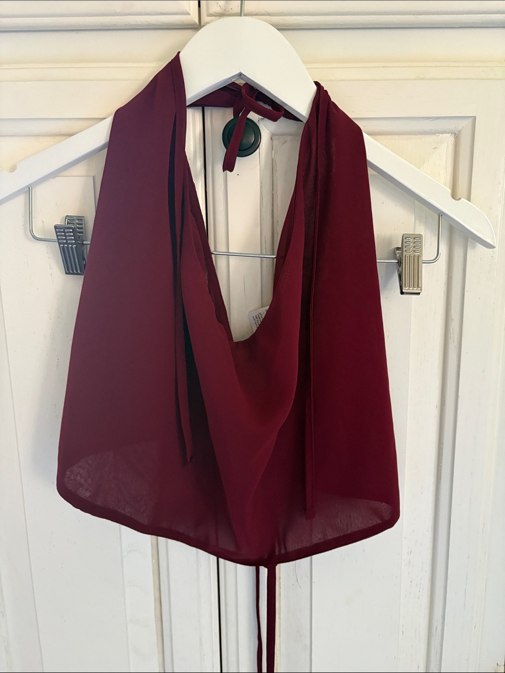 Edikted Burgundy Halter Cowl Neck Camisole